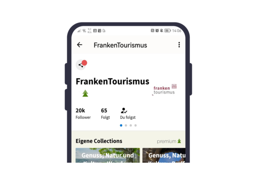 FrankenTourismus-Account auf der Plattform komoot (Stand Mai 2024)
